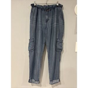 Ditto's‎ Women's Cargo Slouch Pull On Chambray Cuff Pants 28